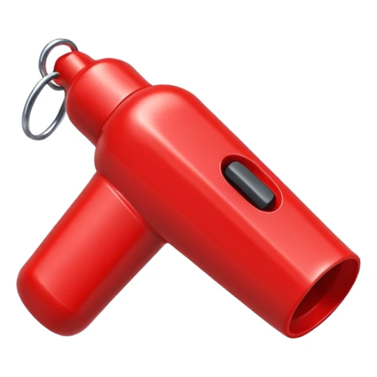a-cartoon-style- plastic whistle Red colour  sticker