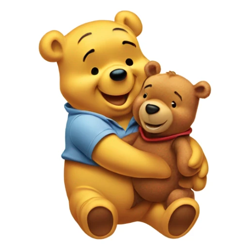 winnie the pooh and his teddy bear sticker