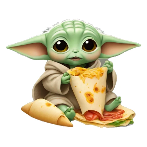 Baby yoda eating döner sticker
