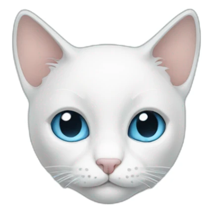 Cat white wearing black sweater sky blue eyes  sticker