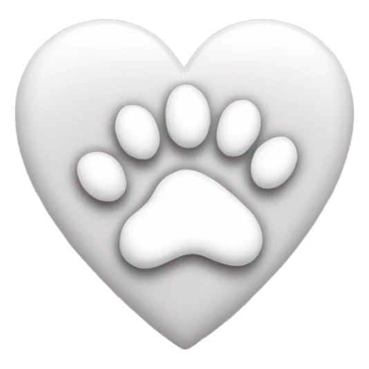 White heart with dog's paw sticker