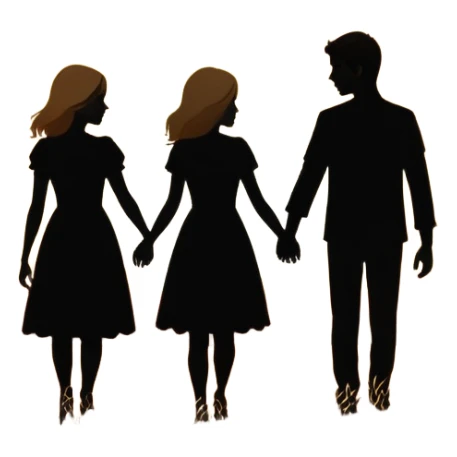 Romantic couple silhouette for 'Boyfriend' song sticker