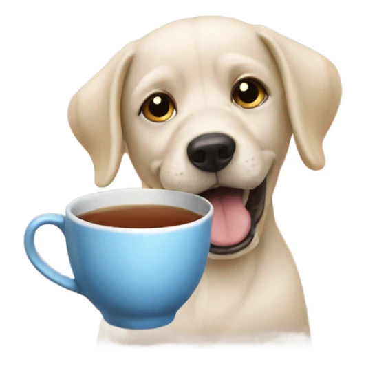 Dog eat tea and kapkeks sticker