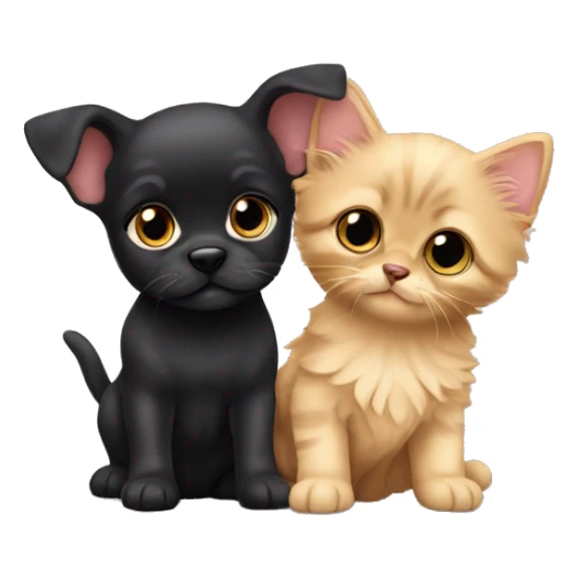 Yorkshire puppy with a Bombay kitten best friends  sticker