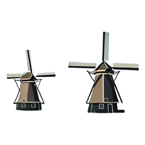 cinematic-realistic-kinderdijk-windmills-landmark-emoji,-showcasing-traditional-dutch-windmills-aligned-along-a-tranquil-canal,-with-lush-green-fields in a picture frame sticker