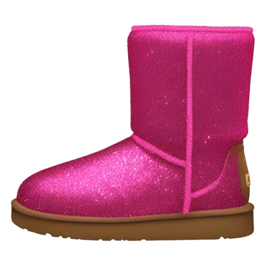 Realistic hot pink glitter and fur Ugg boots. sticker