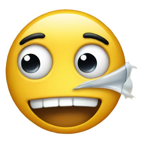 Smiley looking surprised and a little teary-eyed sticker