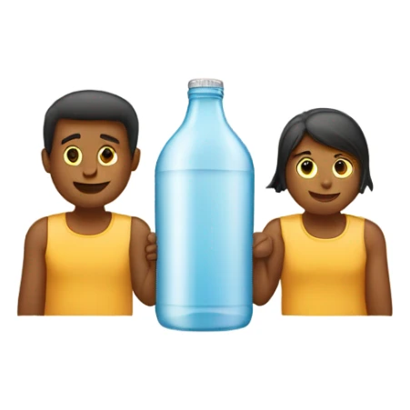 2 people holding hands sitting on the bottle sticker