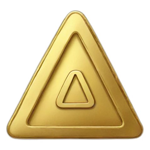 fat triangle gold coin with large "0" label sticker