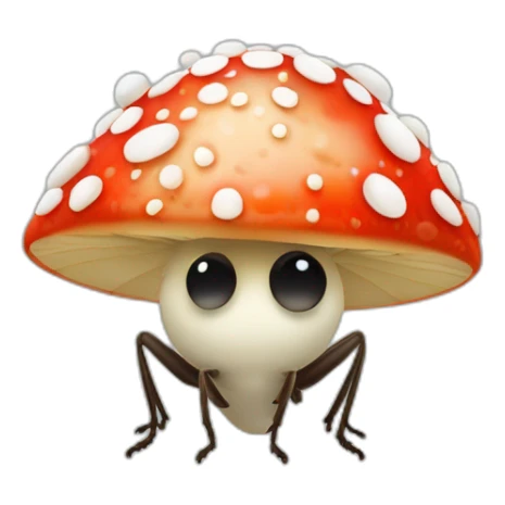 Fly agaric in which all white dots are replaced with eyes sticker
