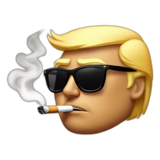 Donald trump smoking cigarette with sunglasses sticker