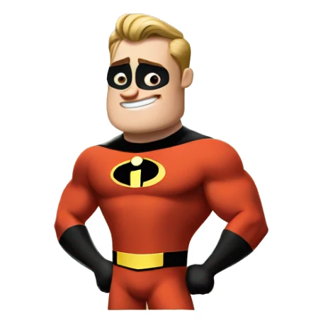 Mr. Incredible with a green outfit sticker