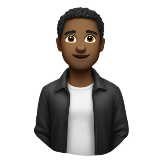 realistic male portrait in black standing up  sticker