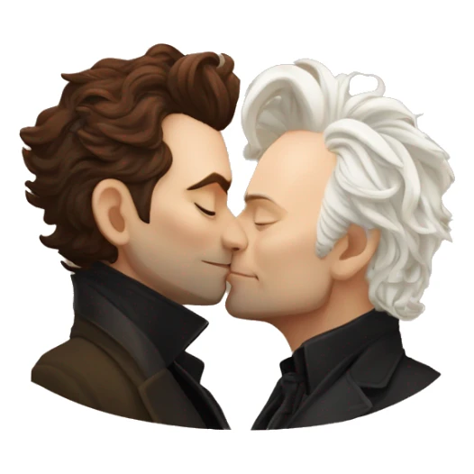 Good omens David Tennant Crowley kissing michael sheen aziraphale  sticker