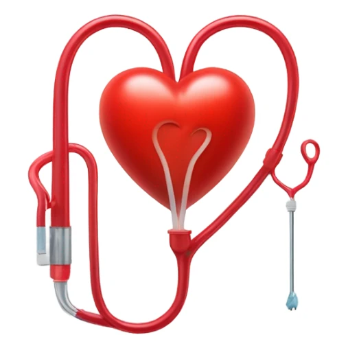 A red heart with the feeding tube sticker