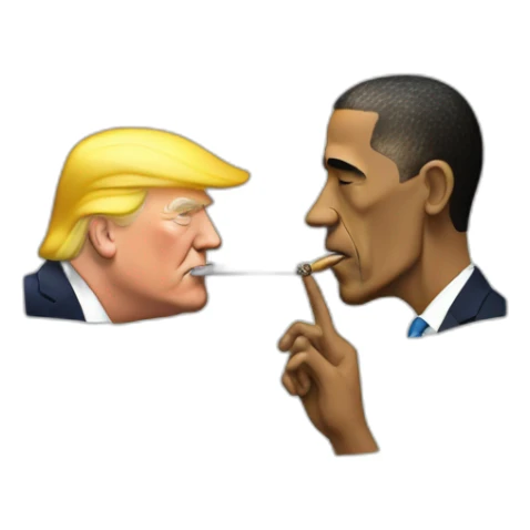 trump smoking a blunt with obama sticker