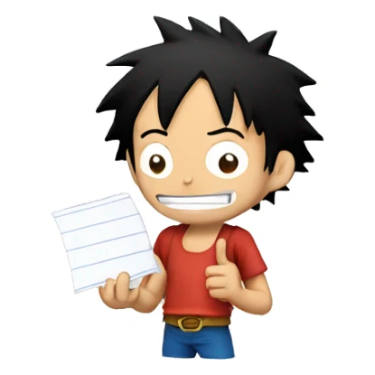luffy holding a piece of paper  sticker