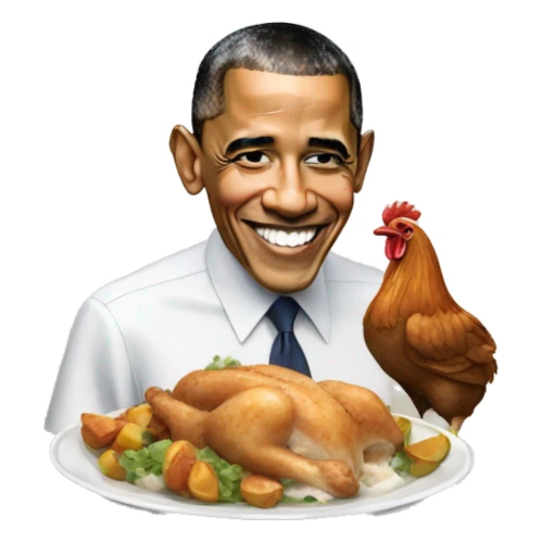 Barack Obama Barack Obama qui mange du poulet  sticker