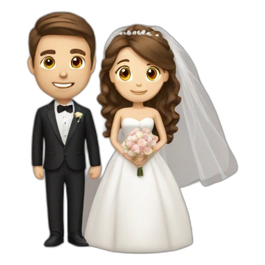 wedding-couple has-brown-hair- sticker
