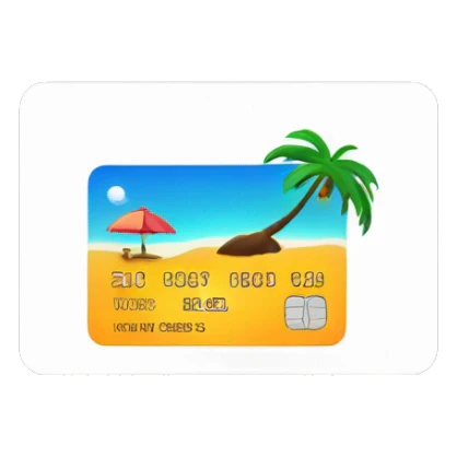 credit card with tropical island on it sticker