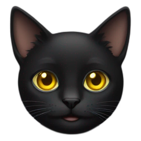 Black cat with yellow eyes and lashes sticker
