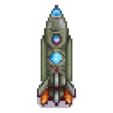 military rocket pixel art style sticker