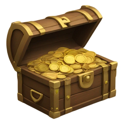 minimal chest of coins sticker