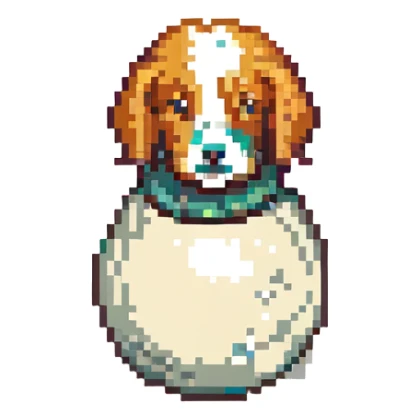 bowling skittle with puppy head on top sticker