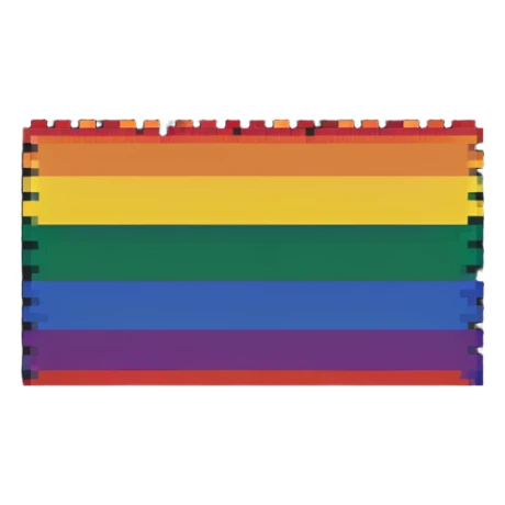 pixel art style pride flag, simple and colorful sticker