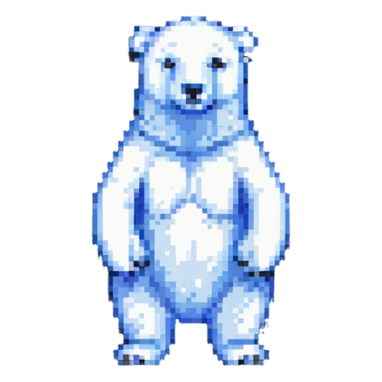pixel art polar bear standing, minimal details sticker
