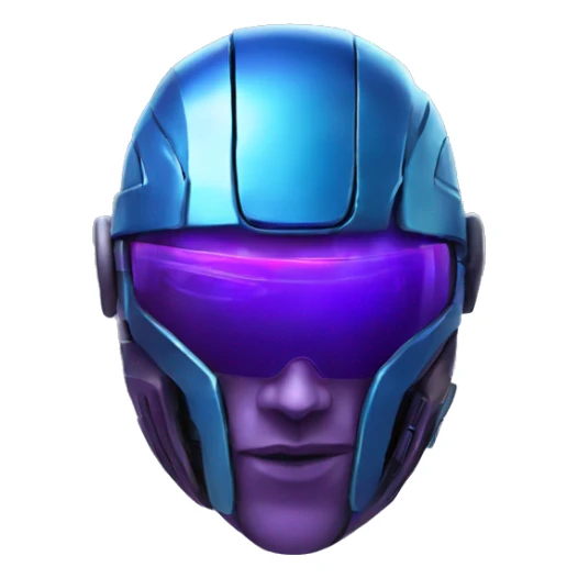 a blue and purple colored shiny cyberpunk helmet sticker