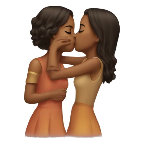 Two girl kiss sticker