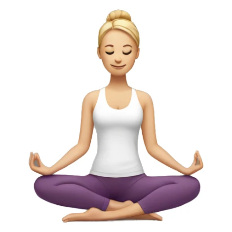 one white woman sitting in yoga pose sticker