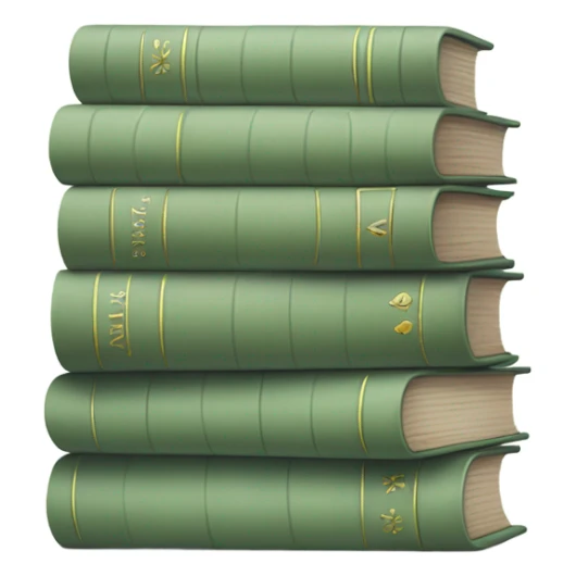 stack of sage green books, aesthetics  sticker