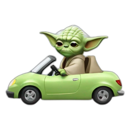 yoda driving car sticker