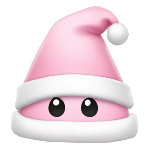 Light pink Santa hat with sparkly snowflakes  sticker