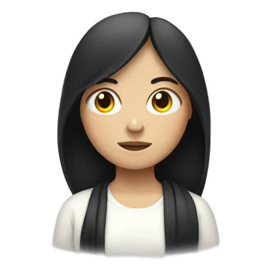 young white girl with black hair meditating sticker