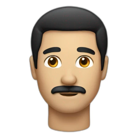 Man with black hair with a short black mustache sticker