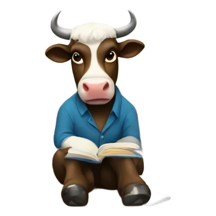 bull sitting in a classroom sticker