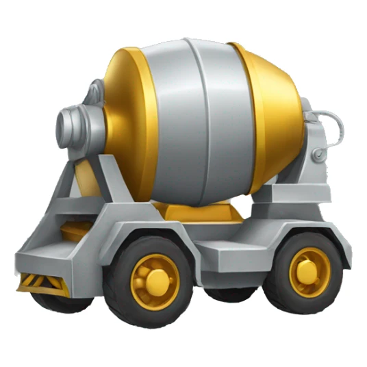 a cement mixer wearing gold jewelry sticker