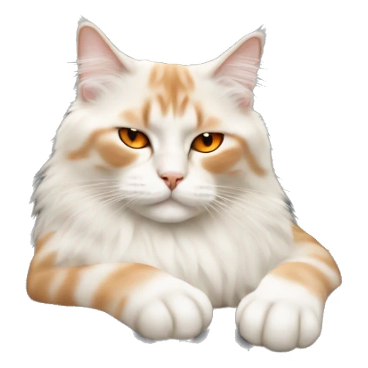 cream and orange ragdoll cat sleeping on an office chair sticker