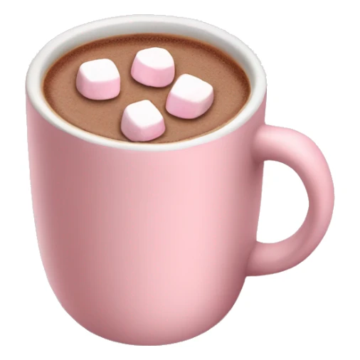 Light Pink mug of hot chocolate with marshmallows  sticker