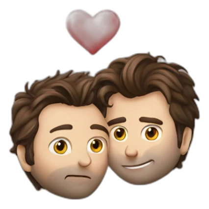 David Tennant and Michael sheen kiss sticker