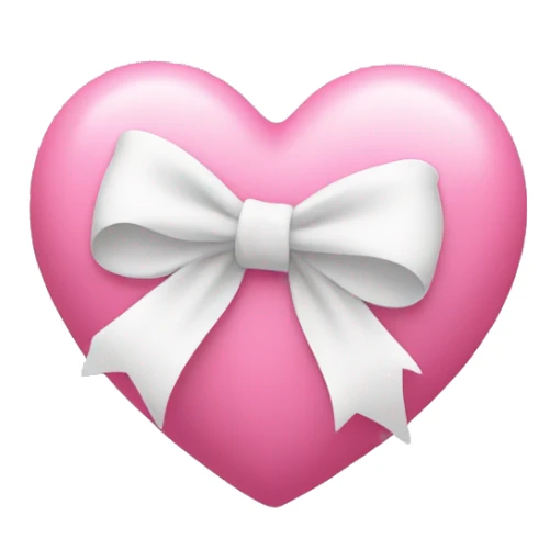 a pink heart with a white bow wrapped around it sticker