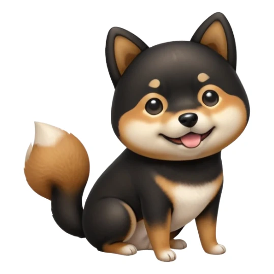black Shiba Inu dog pooping sticker
