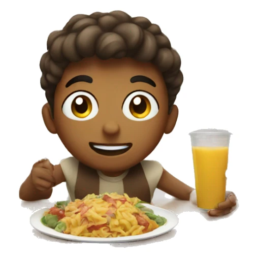 boys enjoying food indoors sticker