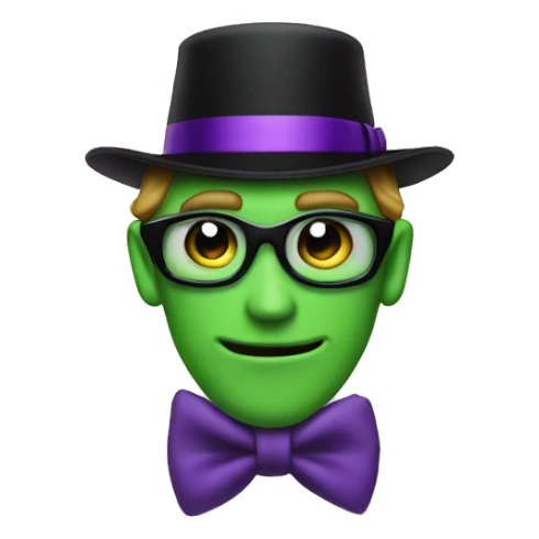 The riddler, purple mask and bowtie, black "?" on hat sticker