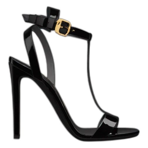 YSL TRIBUTE heels SANDAL black PATENT LEATHER sticker