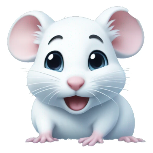 Cute white mouse frozen in block of ice sticker