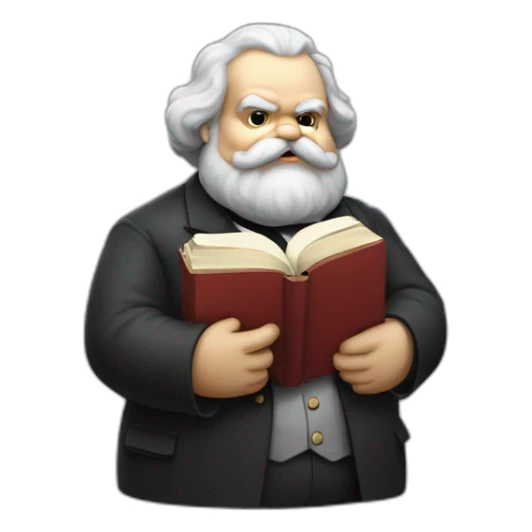 fat karl marx with a book in his hand sticker